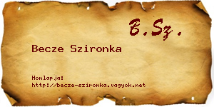 Becze Szironka névjegykártya